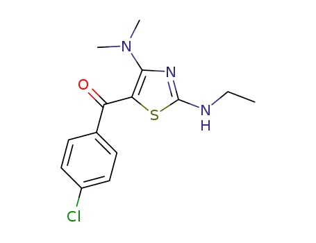 Molecular Structure of 1264379-59-0 ((4-chlorophenyl)(4-(dimethylamino)-2-(ethylamino)thiazol-5-yl)methanone)
