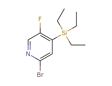 Molecular Structure of 1387561-09-2 (2-bromo-5-fluoro-4-(triethylsilyl)pyridine)