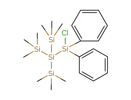 Molecular Structure of 101690-46-4 (1-chloro-1,1-diphenyl-2,2-bis(trimethylsilyl)trimethyltrisilane)