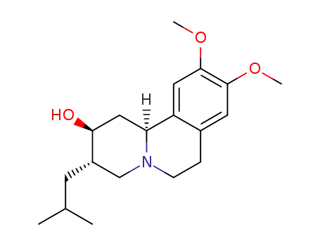 Molecular Structure of 85081-18-1 ([2R-(2a,3b,11bb)]-1,3,4,6,7,11b-Hexahydro-9,10-dimethoxy-3-(2-methylpropyl)-2H-benzo[a]quinolizin-2-ol)