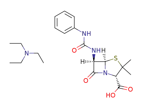Molecular Structure of 53093-29-1 (triethylammonium (2S,5R,6R)-6-[(anilinocarbonyl)amino]-penicillanate)