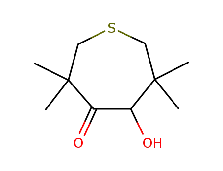 Molecular Structure of 4485-40-9 (5-hydroxy-3,3,6,6-tetramethylthiepan-4-one)