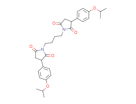 Molecular Structure of 115906-26-8 (2,5-Pyrrolidinedione,1,1'-(1,4-butanediyl)bis[3-[4-(1-methylethoxy)phenyl]-)