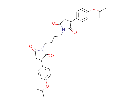 Molecular Structure of 115906-26-8 (2,5-Pyrrolidinedione,1,1'-(1,4-butanediyl)bis[3-[4-(1-methylethoxy)phenyl]-)