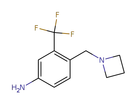 Molecular Structure of 853297-41-3 (Benzenamine, 4-(1-azetidinylmethyl)-3-(trifluoromethyl)-)