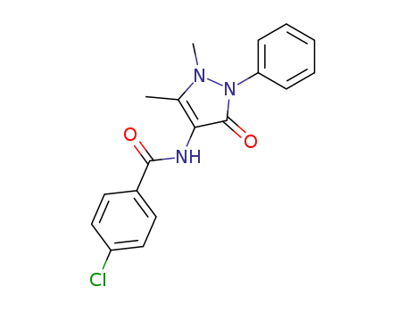 Molecular Structure of 56866-88-7 (Benzamide,
4-chloro-N-(2,3-dihydro-1,5-dimethyl-3-oxo-2-phenyl-1H-pyrazol-4-yl)-)