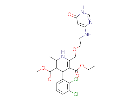 3,5-Pyridinedicarboxylic acid,
4-(2,3-dichlorophenyl)-2-[[2-[(1,6-dihydro-6-oxo-4-pyrimidinyl)amino]eth
oxy]methyl]-1,4-dihydro-6-methyl-, 3-ethyl 5-methyl ester