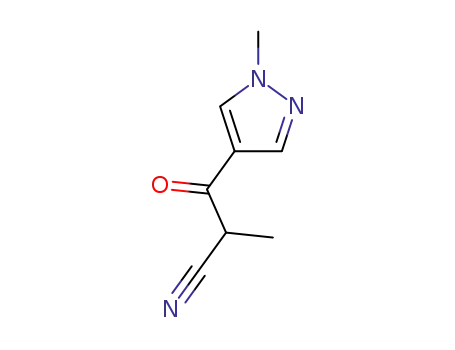 Molecular Structure of 1414571-72-4 (2-methyl-3-(1-methyl-1H-pyrazol-4-yl)-3-oxopropanenitrile)