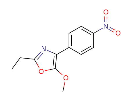 Molecular Structure of 93961-31-0 (2-ethyl-5-methoxy-4-(p-nitrophenyl)oxazole)