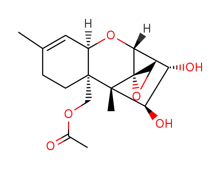 Molecular Structure of 2623-22-5 (15-ACETOXY-3ALPHA,4BETA-DIHYDROXY-12,13-EPOXYTRICHOTHEC-9-ENE)