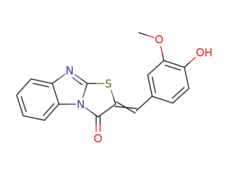 Molecular Structure of 88498-93-5 (Thiazolo[3.2-a]benzimidazol-3(2H)-one, 2-(4-hydroxy-3-methoxy-benzylid eno)-)