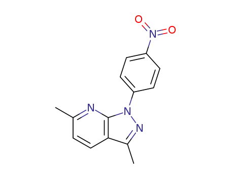 Molecular Structure of 116835-08-6 (3,6-Dimethyl-1-(4-nitro-phenyl)-1H-pyrazolo[3,4-b]pyridine)
