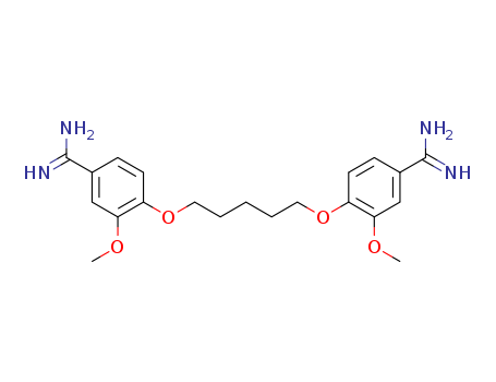 Molecular Structure of 124076-64-8 (Benzenecarboximidamide,4,4'-[1,5-pentanediylbis(oxy)]bis[3-methoxy-)