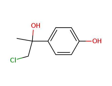 Molecular Structure of 98815-45-3 (1-chloro-2-(4-hydroxyphenyl)propan-2-ol)