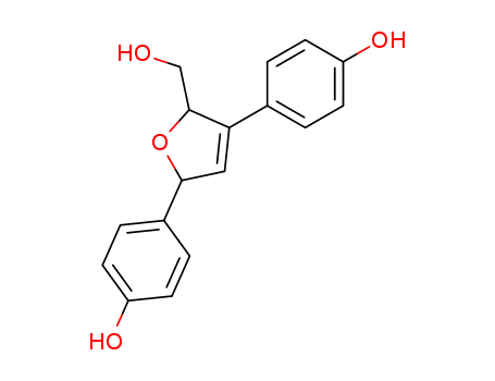 Molecular Structure of 115713-11-6 (2-Furanmethanol,2,5-dihydro-3,5-bis(4-hydroxyphenyl)-)