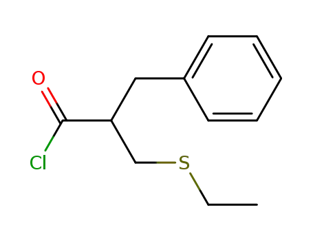 Molecular Structure of 88389-19-9 (Benzenepropanoyl chloride, a-[(ethylthio)methyl]-)