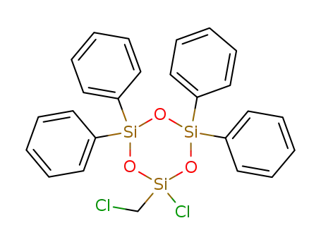 Molecular Structure of 79891-82-0 (2-Chloro-2-chloromethyl-4,4,6,6-tetraphenyl-[1,3,5,2,4,6]trioxatrisilinane)
