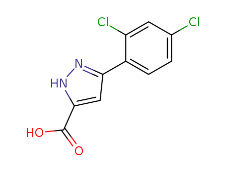 Molecular Structure of 78874-27-8 (5-(2,4-DICHLORO-PHENYL)-4H-PYRAZOLE-3-CARBOXYLIC ACID)