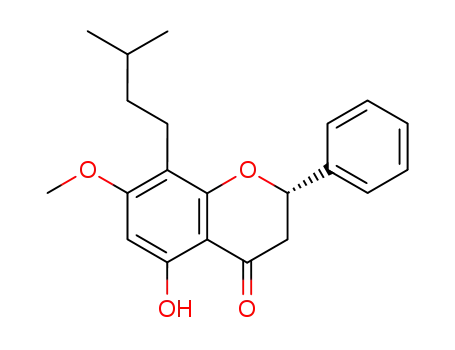 4H-1-Benzopyran-4-one,
2,3-dihydro-5-hydroxy-7-methoxy-8-(3-methylbutyl)-2-phenyl-, (S)-