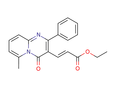 Molecular Structure of 142406-25-5 (2-Propenoic acid,
3-(6-methyl-4-oxo-2-phenyl-4H-pyrido[1,2-a]pyrimidin-3-yl)-, ethyl ester,
(E)-)