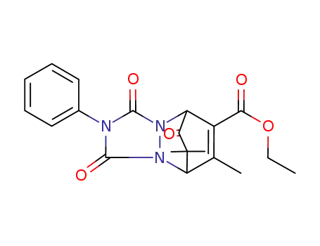 Molecular Structure of 109241-75-0 (ethyl 2-phenyl-7,10,10-trimethyl-1,3,11-trioxo-5,8-etheno-2,3,5,8-tetrahydro-1H-<1,2,4>triazolo<1,2-a>pyridazine-6-carboxylate)