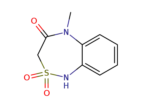 Molecular Structure of 61154-84-5 (2,1,5-Benzothiadiazepin-4(3H)-one, 1,5-dihydro-5-methyl-, 2,2-dioxide)