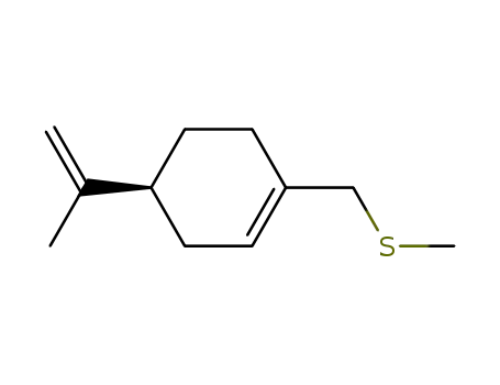 Molecular Structure of 141033-73-0 (Cyclohexene, 4-(1-methylethenyl)-1-[(methylthio)methyl]-, (S)-)