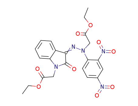1H-Indole-1-acetic acid,
3-[(2,4-dinitrophenyl)(2-ethoxy-2-oxoethyl)hydrazono]-2,3-dihydro-2-oxo
-, ethyl ester