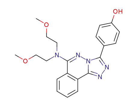 Molecular Structure of 113628-69-6 (4-{6-[bis(2-methoxyethyl)amino][1,2,4]triazolo[3,4-a]phthalazin-3(2H)-ylidene}cyclohexa-2,5-dien-1-one)