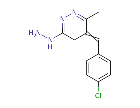 Molecular Structure of 105826-69-5 (3(2H)-Pyridazinone,5-[(4-chlorophenyl)methylene]-4,5-dihydro-6-methyl-, hydrazone)