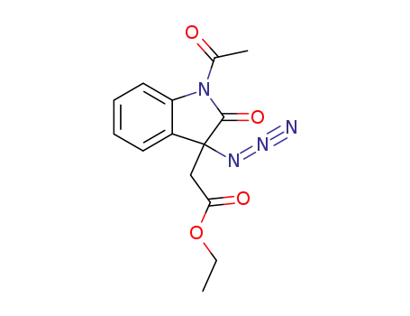 Molecular Structure of 143209-46-5 (1H-Indole-3-acetic acid, 1-acetyl-3-azido-2,3-dihydro-2-oxo-, ethyl
ester)