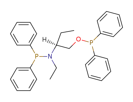 Molecular Structure of 83728-80-7 (Phosphinous acid, diphenyl-, 2-[(diphenylphosphino)ethylamino]butyl
ester, (S)-)