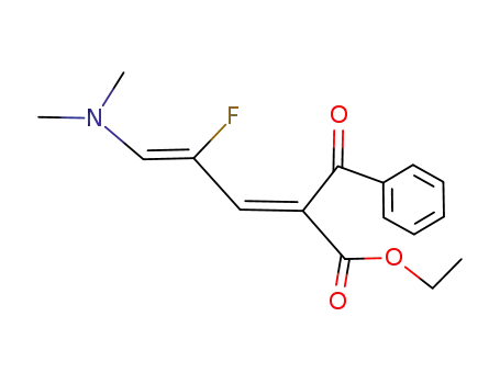Molecular Structure of 121722-81-4 (Penta-2,4-dienecarboxylic acid, 2-benzoyl-4-fluoro-5-dimethylamino-, e thyl ester)