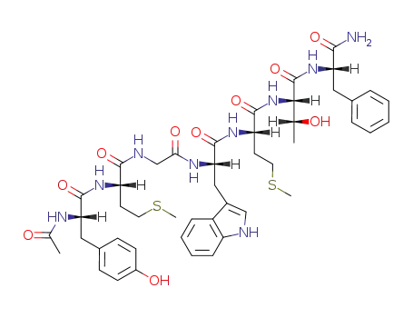 Molecular Structure of 89597-01-3 (L-Phenylalaninamide,
N-acetyl-L-tyrosyl-L-methionylglycyl-L-tryptophyl-L-methionyl-L-threonyl-)