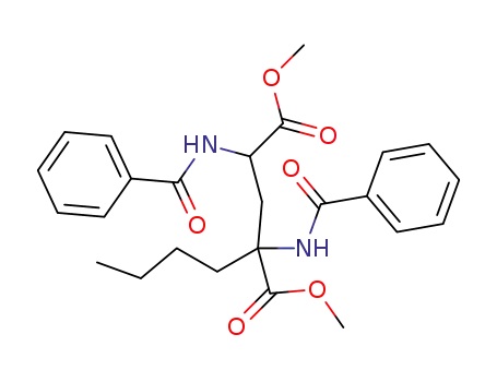 Molecular Structure of 87974-94-5 (Glutamic acid, N-benzoyl-4-(benzoylamino)-2-butyl-, dimethyl ester)