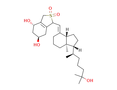 Molecular Structure of 140710-95-8 ((4S,6R)-1-[(1R,3aS,7aR)-1-((R)-5-Hydroxy-1,5-dimethyl-hexyl)-7a-methyl-octahydro-inden-(4E)-ylidenemethyl]-2,2-dioxo-2,3,4,5,6,7-hexahydro-1H-2λ<sup>6</sup>-benzo[c]thiophene-4,6-diol)