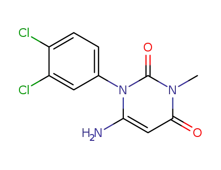 Molecular Structure of 126381-37-1 (6-Amino-1-(3,4-dichloro-phenyl)-3-methyl-1H-pyrimidine-2,4-dione)