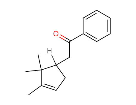 Molecular Structure of 39692-51-8 (Ethanone, 1-phenyl-2-(2,2,3-trimethyl-3-cyclopenten-1-yl)-)