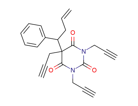 Molecular Structure of 109317-93-3 (5-(1-phenylbut-3-enyl)-1,3,5-triprop-2-ynyl-1,3-diazinane-2,4,6-trione)