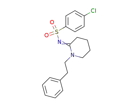 Molecular Structure of 93100-99-3 (Benzenesulfonamide, 4-chloro-N-[1-(2-phenylethyl)-2-piperidinylidene]-)