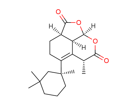130246-91-2,Furo[4,3,2-ij][2]benzopyran-2,7-dione,2a,3,4,6,8a,8b-hexahydro-6-methyl-5-[(1S)-1,3,3-trimethylcyclohexyl]-,(2aR,6R,8aS,8bR)-,Furo[4,3,2-ij][2]benzopyran-2,7-dione,2a,3,4,6,8a,8b-hexahydro-6-methyl-5-(1,3,3-trimethylcyclohexyl)-, [2aR-[2aa,5(S*),6a,8aa,8ba]]-; Cadlinolide A