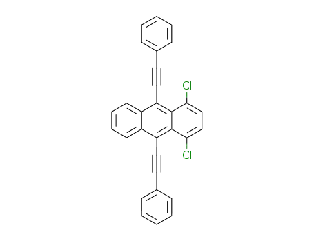 Molecular Structure of 80034-19-1 (9,10-BIS(PHENYLETHYNYL)-1,4-DICHLOROANTHRACENE)