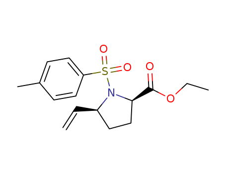 Molecular Structure of 111964-04-6 (DL-Proline, 5-ethenyl-1-[(4-methylphenyl)sulfonyl]-, ethyl ester, cis-)