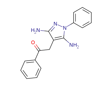 Molecular Structure of 105576-68-9 (Ethanone, 2-(3,5-diamino-1-phenyl-1H-pyrazol-4-yl)-1-phenyl-)