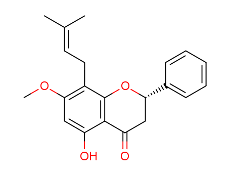 75350-44-6,4H-1-Benzopyran-4-one,2,3-dihydro-5- hydroxy-7-methoxy-8-(3-methyl-2-butenyl)- 2-phenyl-,(2S)- ,