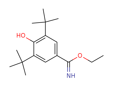 Molecular Structure of 105648-45-1 (Benzenecarboximidic acid, 3,5-bis(1,1-dimethylethyl)-4-hydroxy-, ethyl
ester)