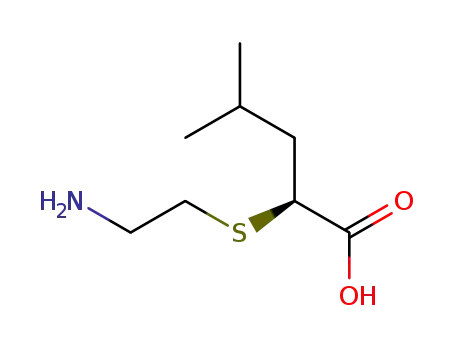 Molecular Structure of 61844-81-3 (Pentanoic acid, 2-[(2-aminoethyl)thio]-4-methyl-, (S)-)
