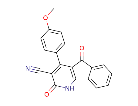 Molecular Structure of 84762-18-5 (1H-Indeno[1,2-b]pyridine-3-carbonitrile,
2,5-dihydro-4-(4-methoxyphenyl)-2,5-dioxo-)