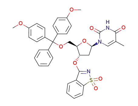 1-[(2R,4S,5R)-5-[Bis-(4-methoxy-phenyl)-phenyl-methoxymethyl]-4-(1,1-dioxo-1H-1λ<sup>6</sup>-benzo[d]isothiazol-3-yloxy)-tetrahydro-furan-2-yl]-5-methyl-1H-pyrimidine-2,4-dione