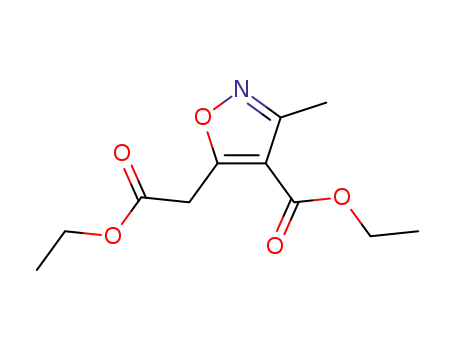 Molecular Structure of 133707-72-9 (5-Isoxazoleacetic acid, 4-(ethoxycarbonyl)-3-methyl-, ethyl ester)